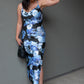 NEW DELLA BODYCON FLORAL MAXI (BLACK/BLUE)