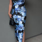 NEW DELLA BODYCON FLORAL MAXI (BLACK/BLUE)