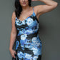 NEW DELLA BODYCON FLORAL MAXI (BLACK/BLUE)