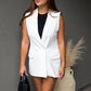 NEW ARIA SLEEVELESS BLAZER VEST (CREAM)