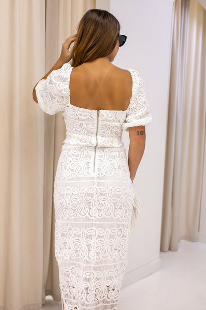 NEW PAYTON WHITE LACE MAXI DRESS