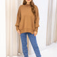 NEW WILLOW SIDE SLIT OVERSIZED CREW SWEATER (TAN) | RESTOCK