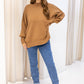 NEW WILLOW SIDE SLIT OVERSIZED CREW SWEATER (TAN) | RESTOCK