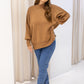 NEW WILLOW SIDE SLIT OVERSIZED CREW SWEATER (TAN) | RESTOCK