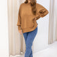 NEW WILLOW SIDE SLIT OVERSIZED CREW SWEATER (TAN) | RESTOCK