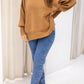 NEW WILLOW SIDE SLIT OVERSIZED CREW SWEATER (TAN) | RESTOCK