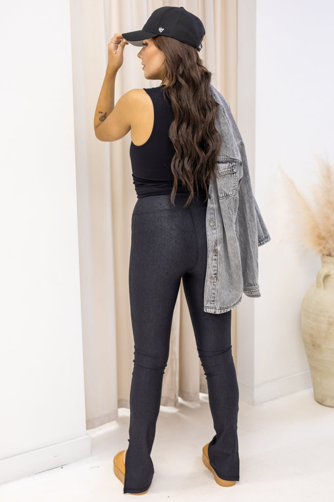 NEW MIKAYLA FAUX LEATHER STRAIGHT LEG LEGGINGS