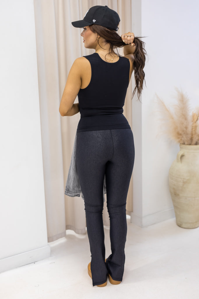 NEW MIKAYLA FAUX LEATHER STRAIGHT LEG LEGGINGS