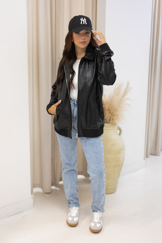 NEW SAGE FAUX LEATHER BOMBER | RESTOCK BEST SELLER