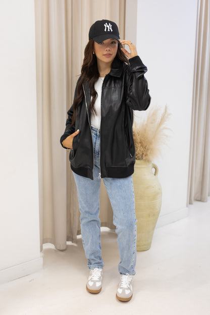 NEW SAGE FAUX LEATHER BOMBER | RESTOCK BEST SELLER