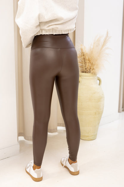 NEW DANA FX LEATHER LEGGING (BROWN)