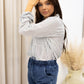 NEW OLIVIA PINSTRIPE BLOUSE (WHITE/GREY)