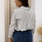 NEW OLIVIA PINSTRIPE BLOUSE (WHITE/GREY)