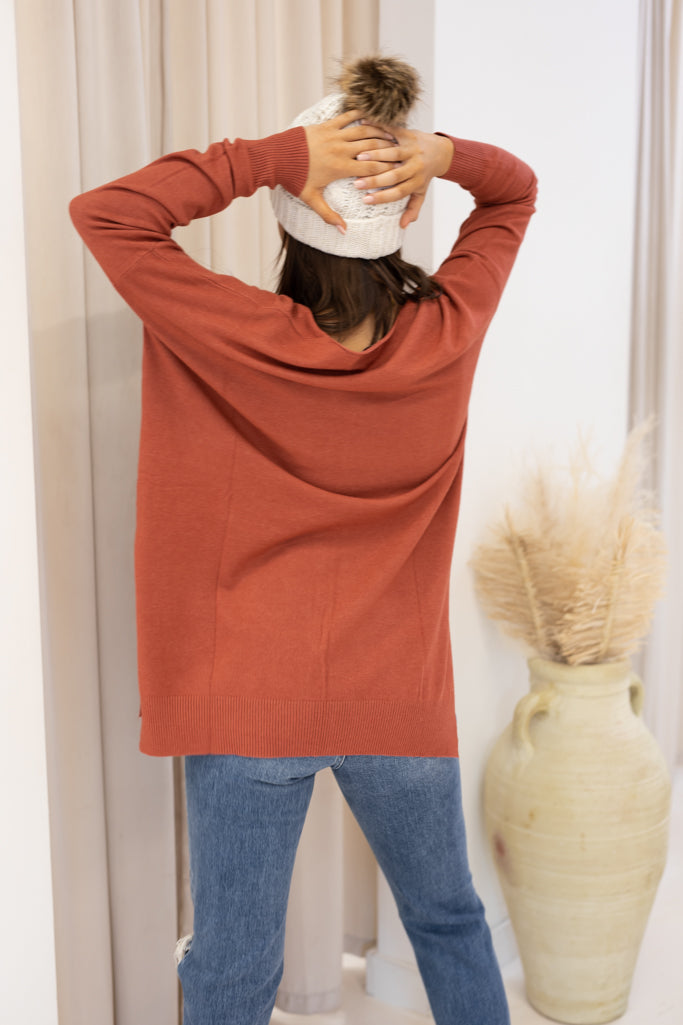 NEW AYLA SWEATER (BRICK) | BEST SELLER