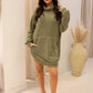 NEW AUDRINA MINI SWEATER DRESS (OLIVE)