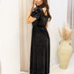 NEW XANDRA VELVET MIDI DRESS (BLACK)