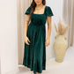 NEW XANDRA VELVET MIDI DRESS (HUNTER)