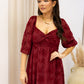 NEW BRANDI VELVET MIDI DRESS (BURGUNDY)