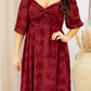 NEW BRANDI VELVET MIDI DRESS (BURGUNDY)