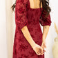 NEW BRANDI VELVET MIDI DRESS (BURGUNDY)