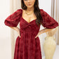 NEW BRANDI VELVET MIDI DRESS (BURGUNDY)