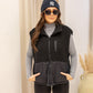 NEW AERO MIXED SHERPA PUFFER VEST (BLACK)