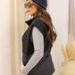 NEW AERO MIXED SHERPA PUFFER VEST (BLACK)