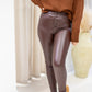 NEW ZOE | FLEECE |SUPER STRETCH LEGGINGS (BROWN) | BEST SELLER