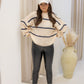 NEW STASSI STRIPE KNIT SWEATER (CREAM/BLACK)