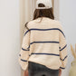 NEW STASSI STRIPE KNIT SWEATER (CREAM/BLACK)