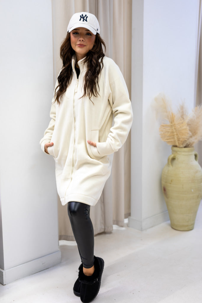 NEW WILLOW MICROFLEECE FLEECE COAT (IVORY)