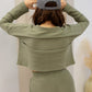 NEW LYDIA TWO PIECE WAFFLE SET (OLIVE)