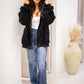 NEW WEEKEND FURRY OVERSIZED HOODIE (BLACK)