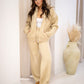 NEW CAREY 2 PIECE ZIP SWEATER SET (NUDE)