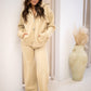 NEW CAREY 2 PIECE ZIP SWEATER SET (NUDE)