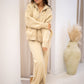 NEW CAREY 2 PIECE ZIP SWEATER SET (NUDE)