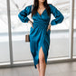 NEW DARLA SATIN MIDI DRESS (BLUE)