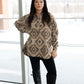 NEW ASHLEY AZTEK PONCHO JACKET (MOCHA)