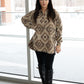 NEW ASHLEY AZTEK PONCHO JACKET (MOCHA)