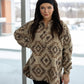 NEW ASHLEY AZTEK PONCHO JACKET (MOCHA)