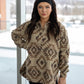 NEW ASHLEY AZTEK PONCHO JACKET (MOCHA)