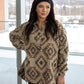 NEW ASHLEY AZTEK PONCHO JACKET (MOCHA)