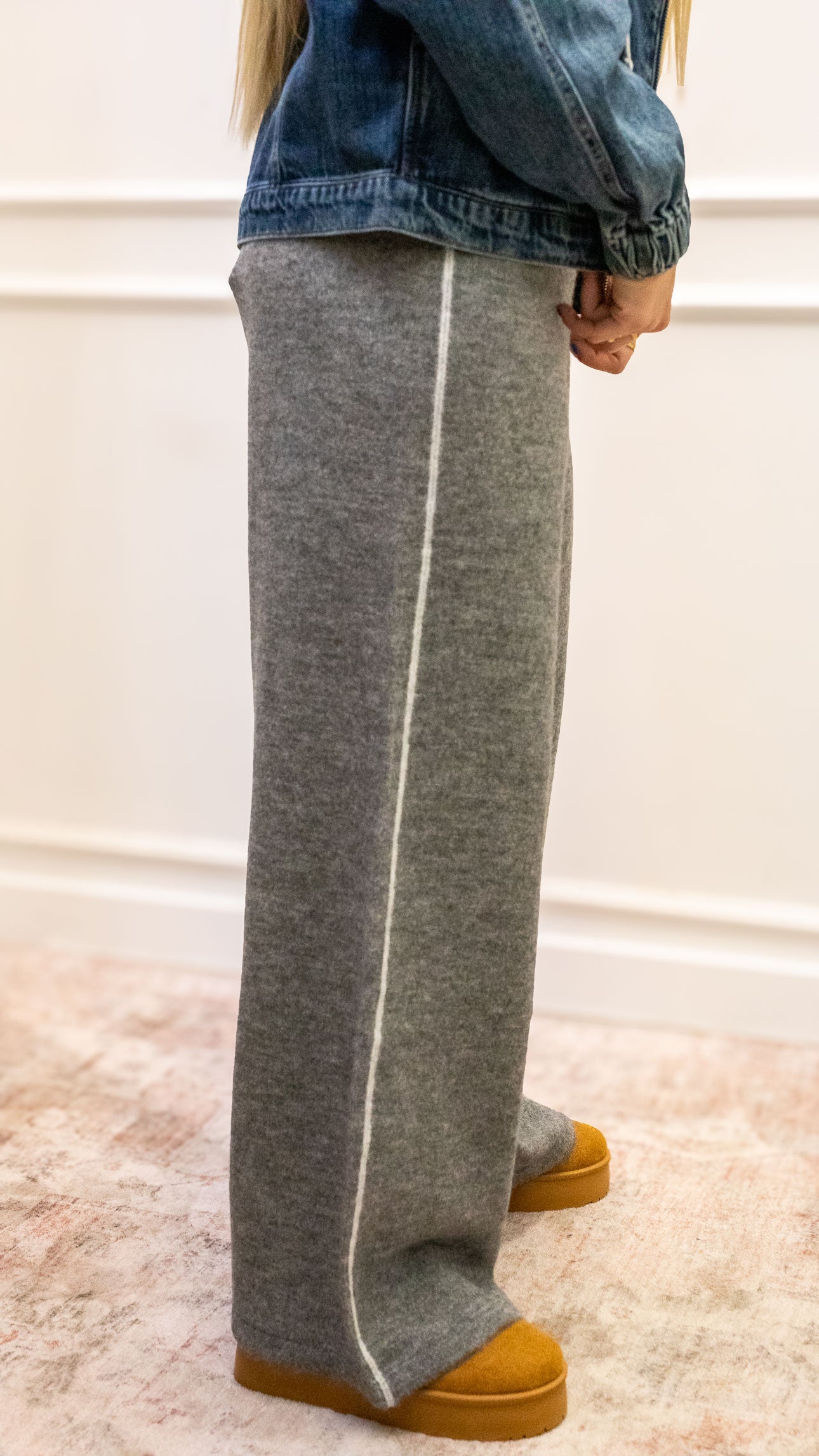 SKYLAR KNIT PANTS | STRIPE SIDE (ONLY)