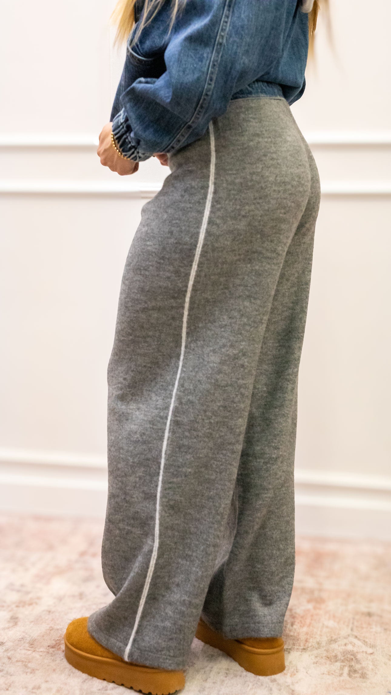 SKYLAR KNIT PANTS | STRIPE SIDE (ONLY)