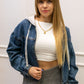 LANABELL DENIM HOODED JACKET
