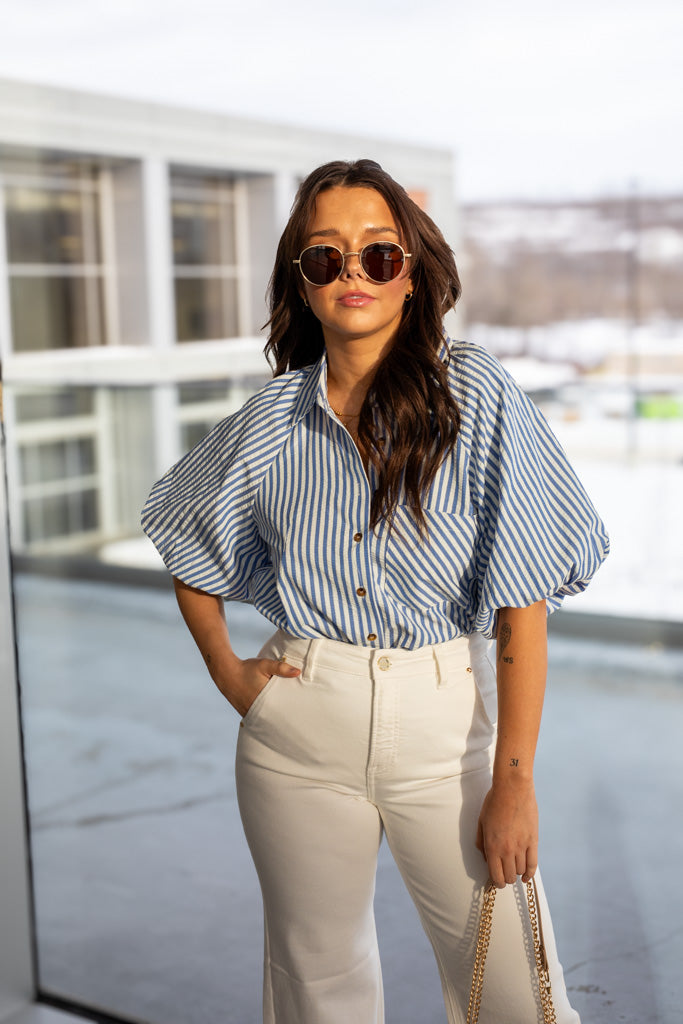 NEW STASSI STRIPED BLOUSE