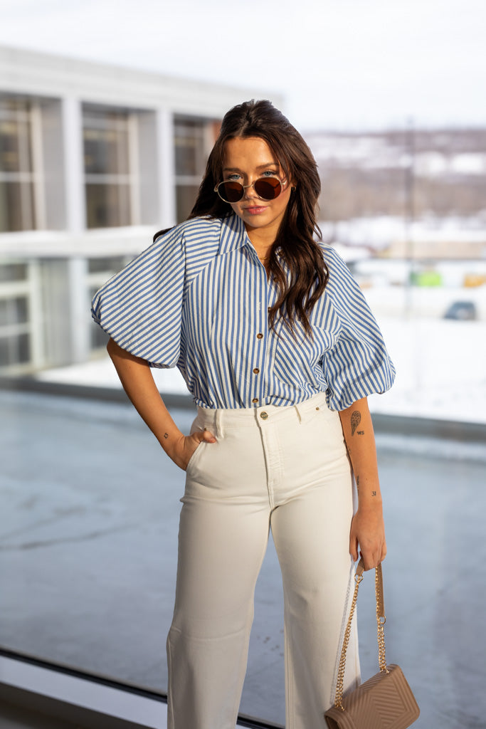 NEW STASSI STRIPED BLOUSE