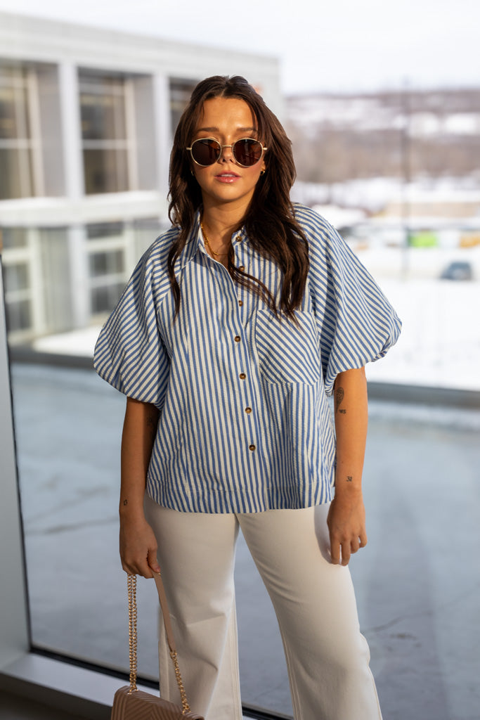 NEW STASSI STRIPED BLOUSE