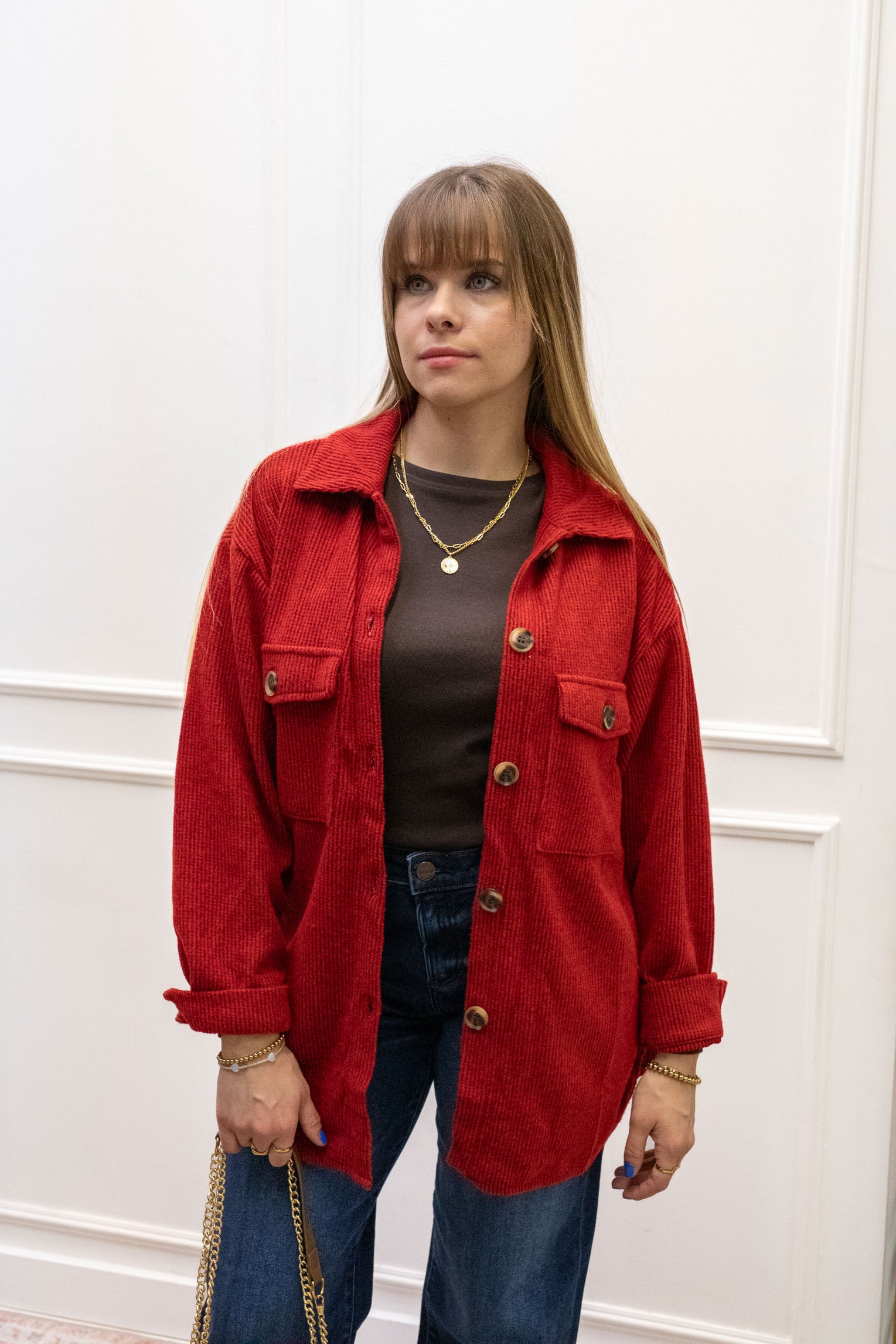 ROSIE RIBBED SHACKET | RED (BEST SELLER)