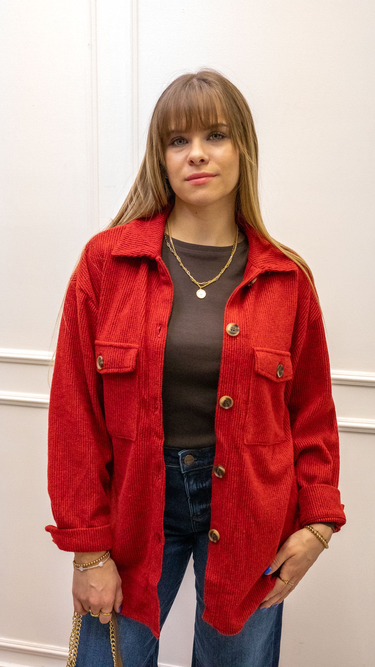 ROSIE RIBBED SHACKET | RED (BEST SELLER)